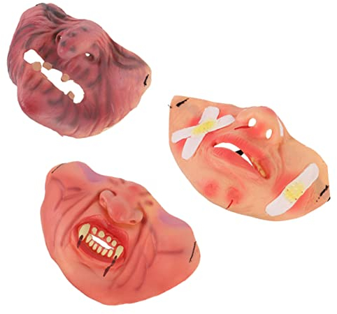 LABRIMP 3stücke Teiliges Set Halloween Prank Halbe Gesichtsmaske Für Zombie Hexe Narben Lustige Verkleidung Für Karneval Cosplay Halloween-feiern