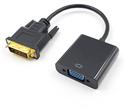 Mobestech Convertisseur Dvi-d vers Vga Adaptateur Câble Dvi Mâle Sortie Vga Femelle pour Écran PC Noir