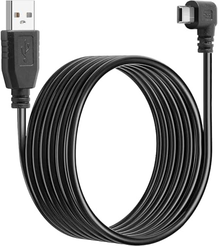 SAISN Mini USB Left Angle Charging Cable - Type A Male to B Male 90 Degree Wire Cord for Dash Cam, Driving Recorder (3.5M)