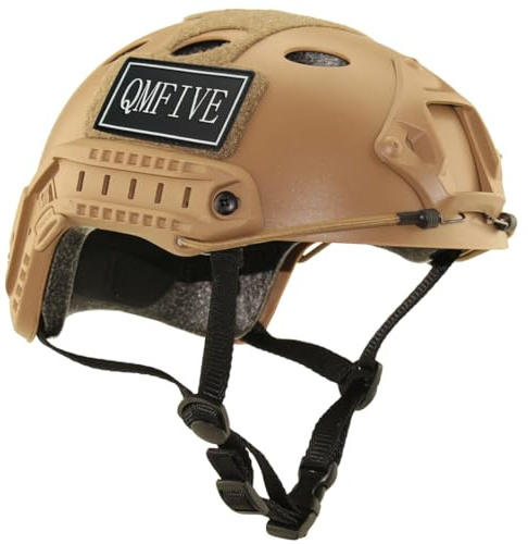 Tactical Helmet PJ Type Fast Protective Helmet with NVG Mount for CQB Airsoft Paintball CS Game Outdoor Sports (DE)