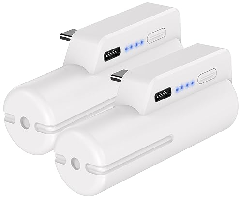 JUBOTY Akku-Pack für Meta Quest 2, schnell aufladende 5000mAh leichte tragbare VR Erweiterung Zubehör wiederaufladbare Power Bank mit Power-Anzeige für zusätzliche 2-4 Stunden Spielzeit (5000mAh,2PC)