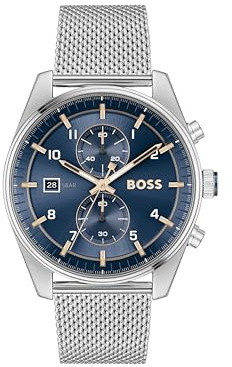 BOSS Kronograf Klocka Herr Kvartsur SKYTRAVELLER kollektion med armband i rostfritt stål rostfritt stål - 1514149, BLÅ, armband