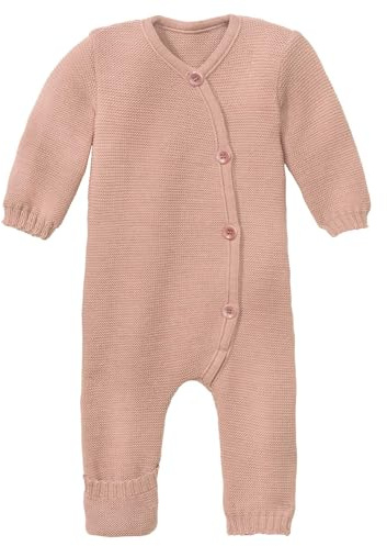 Disana STRICK-OVERALL Baby & Kleinkind - 100% Bio-Merino – atmungsaktiv & bequem - unisex Gr. 50 – 80 - nachhaltig & fair - dehnbar, mit Umklappbündchen - made in Germany | Rosé Gr. 74-80
