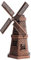 Molino de Viento holandés Molino de Viento de Madera 15×10×9 Molino de Viento decoración Retro Rojo Bronce artesanía Adornos para Bar Restaurante Madera Molino de Viento Kit