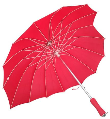 Asudaro Hochzeit Braut Sonnenschirm Regenschirm Rot Herzförmiger Regenschirm Romantische Fotografie Regenschirm für Frauen und Damen Hochzeit Foto Jahrestag Rot