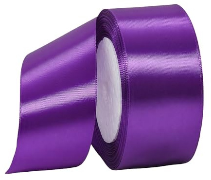 Violett Satinband 40mm,Geschenkband Satinband 22 Meter Polyesterband, Violett Schleifenband für Geschenkverpackung,Dekoration,Hochzeit,Weihnachten,Bastelarbeiten,und Geschenkverpackung