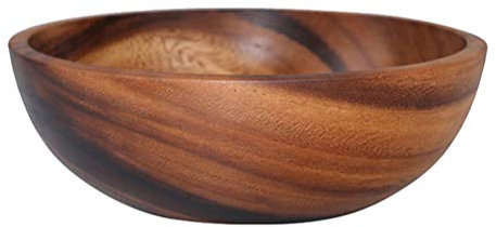 Holz-Salatschüssel, Holzschüssel, Holz-Salatschüssel, große kleine Servierschüssel, stapelbar, ineinander verschachtelbare Rührschüssel for Ramen, Nudeln, Reis, Obstsalat, Müsli, Suppe, Nudeln, 26 x 7