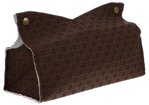 PHENOFICE Decorative Tissue Box Holder Refillable Storage Case Stylish Pu Leather for Living Office