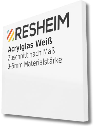 RESHEIM Acryglas Platte Weiß Zuschnitt nach Maß - Materialstärke und Größe wählbar PMMA, hochwertige GS Qualität (1500 x 200 mm, Materialstärke: 3 mm)