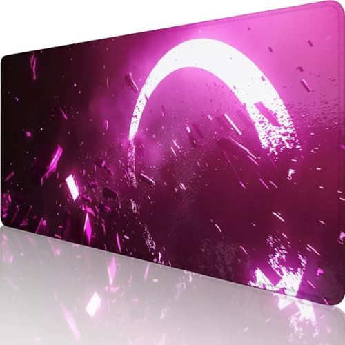 Rosa Mauspad XXL 800 x 300, Erweiterte Groß Mousepad Abstrakt, Wasserfest Schreibtischunterlage Vernähte Kanten Design, Mouse Pad mit rutschfeste Gummibasis für Pc Büro Deko, Geschenke für Frauen h-Y