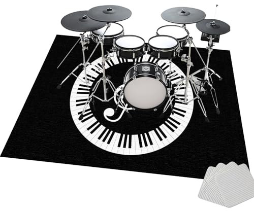 JaevKwzy Schlagzeugteppich Drum Teppich - Schallschutzmatte Schallschutz Teppich - Snare Drum Rug Schalldicht Teppiche - 200 x 170 cm rutschfeste Trommelmatte Drum kit Elektronisch Schlagzeug Teppich