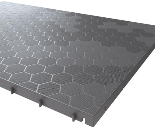 INTEC Dalle de Sol Clipsable Grise 116 x 76 x 3 cm Rectangulaire Polypropylène Revêtement de Sol Modulable Intérieur/Extérieur