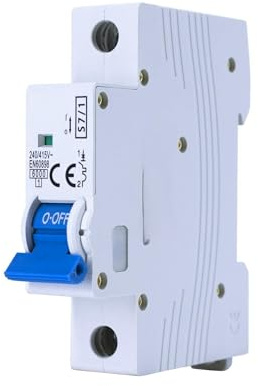 Interruptor automático 1 polo B 2A, protección de circuitos eléctricos, para uso doméstico e industrial.