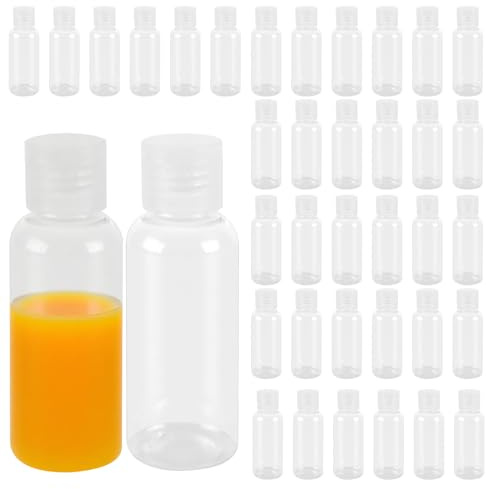 KOHAND 50 Pack 50ml Plastic Travel Bottles with Flip Cap, Clear Cosmetics Bottles Reusable Empty Squeeze Bottle for Travel, Outdoor Camping, Business Trip