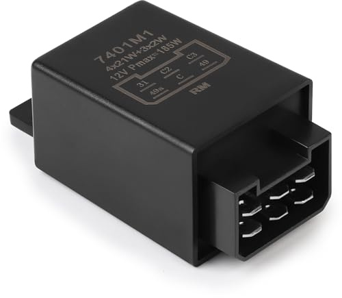 DBREAKS Blinkerrelais 12V 6-polig Blinkgeber 21W für Traktor Oldtimer | Blinkerschalter Blinkgeber für Schlepper, Pkws, Lkws & Baumaschinen 21W (2+1+1)
