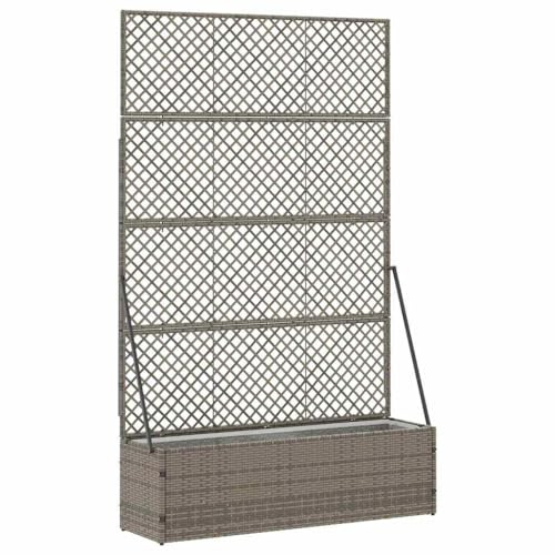 vidaXL Cache-Pot de Jardin Gris 105 x 30 x 170 cm Métal, Jardinière Moderne en métal, Rectangle, pour Fleurs, déco Minimaliste, terrasse et Jardin