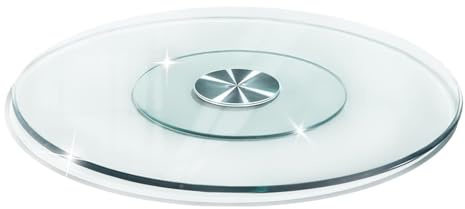 Runder Lazy Susan-Drehteller aus Glas for Esstisch, gehärtet, 60, 70, 80, 90 cm, groß, klar, mit geräuschlosem Lager, for Familienessen(60cm)