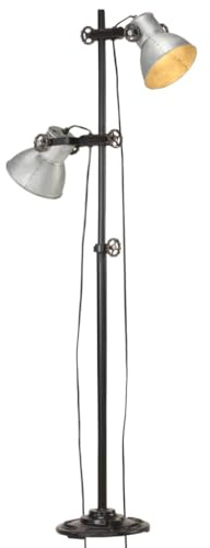 Générique Lampadaire avec 2 Abat-Jour Argenté E27 Fonte,Maison & Jardin,Luminaires,Lampes,Argent,8.23 KG,320583