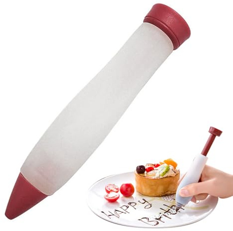 Penna Per Decorare Dessert: Scrive Per Pasticceria In Silicone, Penna Per Panna, Punte Per Scrivere Sul Cioccolato, Strumento Per Decorare La Cottura | Adatto Per Glassare Torte, Deċorare Biscotti, Pa