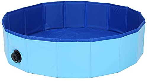 ACOGEDO Piscina para Mascotas Bañera Plegable de Plástico para Perros para Cachorros y Gatos Pequeños Uso en Exteriores/Interiores Azul 160 X 30 Cm / 63 X 11 8 Pulgadas El Material Es una (80x30cm)