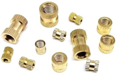 Tuerca de inserción de cobre y latón moleteado, Nutsert integrado M1.6 M2 M2.5 M3 M4 M5 M6 M8 for moldeo por inyección de calor termofusible, impresión 3D(Length 3mm,10pcs M6(OD 8mm))