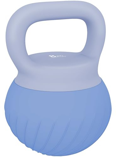 SPORTNOW Kettlebell 8 kg, hantel med ergonomiskt halkfritt handtag, hantel med boll, styrketräning, för gym, blå