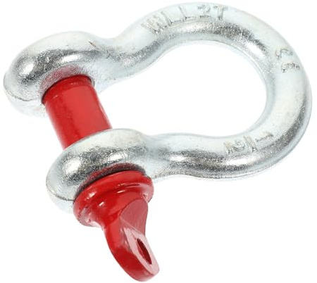 IDEANATEGRATE Grillete de Anclaje Galvanizado de Acero 1/2 Pasador Roscado 2 Toneladas, Grillete Todoterreno para Elevación y Carga Industrial Segura