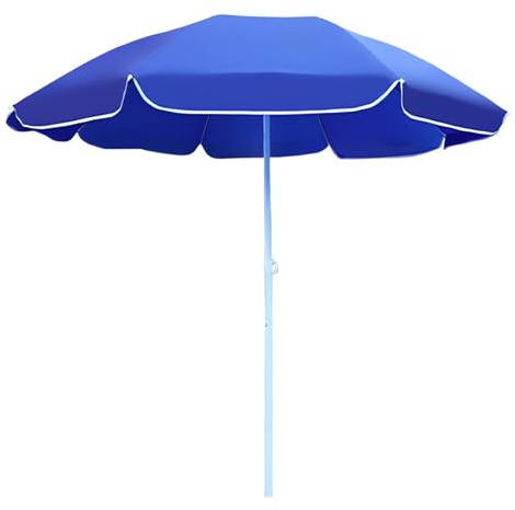 Ombrellone da Spiaggia Inclinabile, Ombrellone da Esterno Rotondo Portatile da 184 cm, Parasole da Tavolo Leggeri per Terrazza, Giardino, Piscina