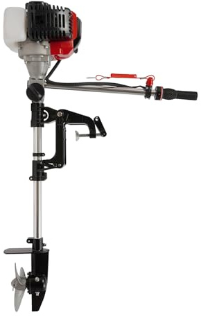 2,3 PS 2-Takt Außenbordmotor Benzin Bootsmotor – 1,7kw 52ccm Außenborder – Leistungsstarker tragbarer Motor für Schlauchboot, Fischerboot, Angelboot, für Boote unter 8,2ft, 8500U/min, 360° drehbar