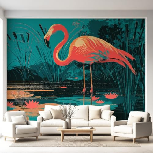 Carta da parati fotografica, 120 x 180 cm, in tessuto non tessuto, decorazione da parete, decorazione da parete, carta da parati per studio, soggiorno, ristorante, fiori, uccelli tropicali