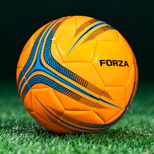 FORZA Pallone da Calcio Professionale per Allenamenti [Misure 1-5] – Junior & Senior – 5 Colori (Pacco da 1, Arancione, Taglia 4 (Ragazzi))