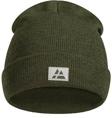 DANISH ENDURANCE Mütze aus recyceltem Material, Weiche Beanie Wintermütze, Warme Fischermütze, Hüte, Mützen & Caps, Unisex, für Herren & Damen, Grün, Einheitsgröße