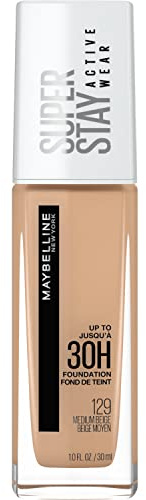 Maybelline New York Super Stay Full Coverage Liquid Foundation Active Wear Makeup, Up to 30Hr Wear, Transfer, Sweat & Water Resistant, Matte Finish, Medium Beige, 1 Count