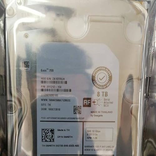 MIDTY HDD para disco duro interno de 8 TB 3,5 pulgadas SAS 12 Gb/s 256 MB 7200 RPM para disco duro de servidor para disco duro 0M40TH ST8000NM0185