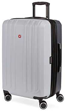 SwissGear Duet Expandable Luggage, Hard Shell Medium Luggage with Spinner Wheels