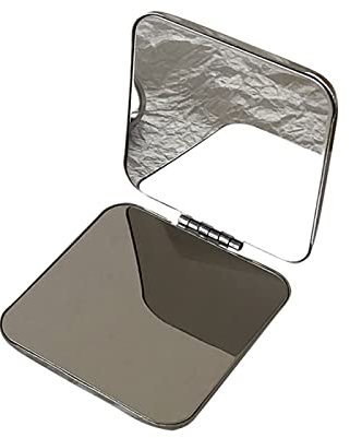 VACARX Kompaktspiegel Personalisiert, Handspiegel Klein, Taschenspiegel Vintage, Doppelspiegel, Klappspiegel Klein, Schöner Kompakter Spiegel Keep Shining Edelstahl Spiegel Silber Für Freunde Familie