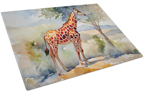 Caroline's Treasures DAC2912LCB Giraffe Glass Cutting Board Large Decorative Tempered Glass Kitchen Cutting and Serving Board Large Size Chopping Board