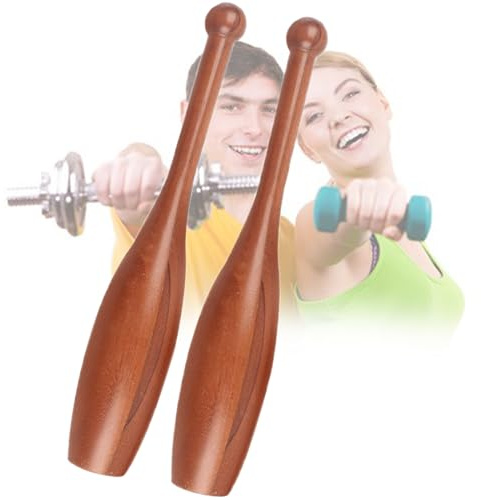 CBLdF Wood Indian Clubs for Training,Pair of Traditional Wooden Clubbells - Shoulder & Grip Strength & Mobility Fitness Exercise Training | Home & Gym Workout-Large