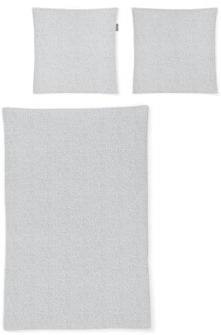 Irisette Seersucker Easy Airdrie Bed Linen 155 x 200 cm and 1 Pillowcase 80 x 80 cm Silver
