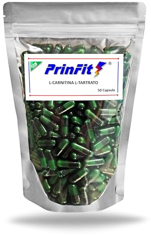 50 Capsule L-Carnitina L-Tartrato Integratore alimentare - 1000mg Alta Dosaggio pura al 100% | per Sportivi per Pre Workout