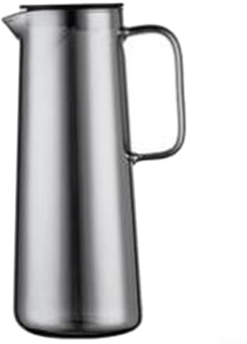 HEBEOT Carafe en verre avec couvercle, carafe à eau pour eau chaude/froide, thé glacé et jus de fruits (D)
