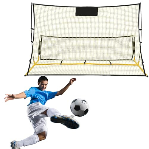 2-i-1 fotboll rebounder vägg, fotbollsträningsutrustning, hopfällbart fotbollsnät, bärbar fotbollsrebounder, fotbollsträningstillbehör, för träning av pass, huvuden, fånga, skytte, kasta, fotarbete