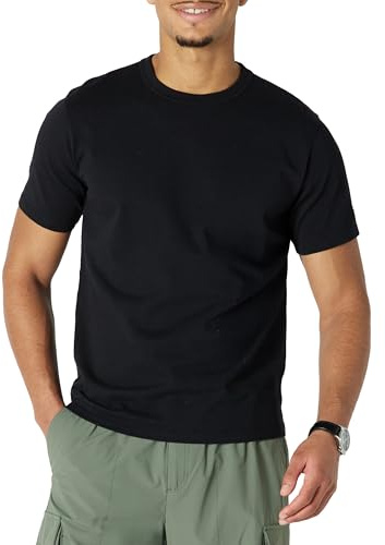 Amazon Essentials T-shirt En Coton Épais Coupe Décontractée Homme, Noir, XL