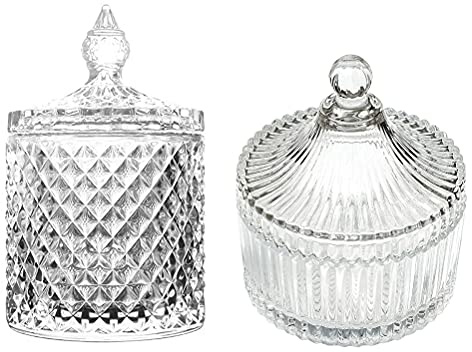 Corbeille à fruits 2 pièces en verre cristal, coupe à bonbons, bocal à bonbons créatif pour salon, assiette à fruits secs, sucrier, bol à fruits avec couvercle, coupe à fruits, boîte à collation, bol