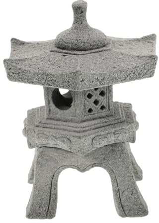 NULYLU Pagodenstatue Aus Stein Für Gartenlandschaft Pavillonstatuenverzierung Für Tischdeko Für Bonsai Miniaturszenenpavillon Als Gartenornament