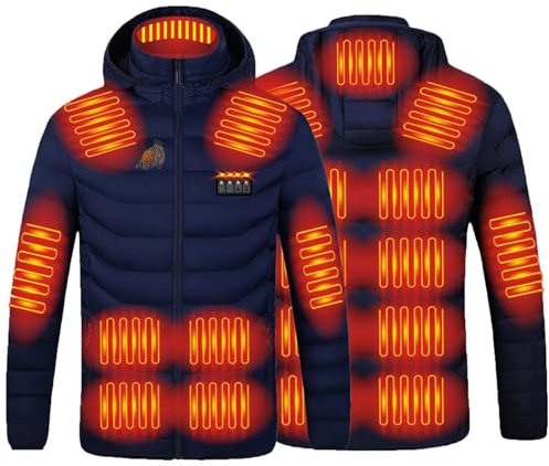 Heated Jacket for Men Women Sale Clearance, 19 Heating Zones Heated Coat with 3 Adjustable Temperature USB Rechargeable Heating Body Warmer Winter Outdoor Warm Outerwear for Motorcycle Riding Hunting