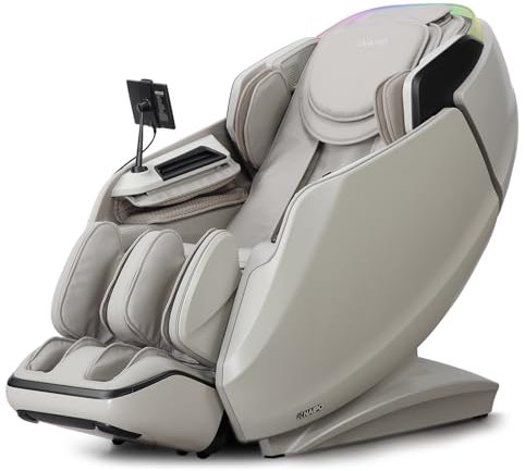 Aspria 4D Massagesessel, Massagestuhl für Ganzkörper-Entspannungsmassage mit, Wärmefunktion, 8-Zoll-Tablet-Steuerung, für Zuhause, Hotels, Salons, Büros (Grau)