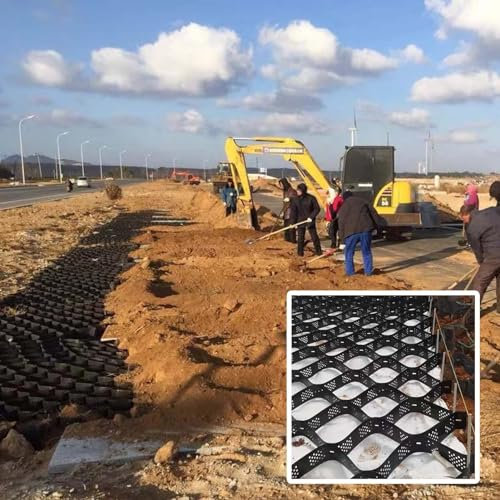Rejilla de grava Rejilla de grava para suelo, Rejilla de tierra de geoceldas de alta resistencia - Geomalla estabilizadora de grava de plástico HDPE, Rejilla de pavimentación de geoceldas de entrada d