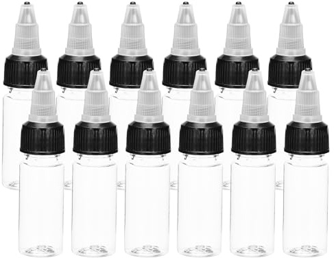 MECCANIXITY 12Pcs 0.5oz/15ml Squeeze Bottles, Clear Dispensing Bottles with Twist Cap Lids, Plastic Squirt Bottle for Ketchup, Mustard,and Crafts