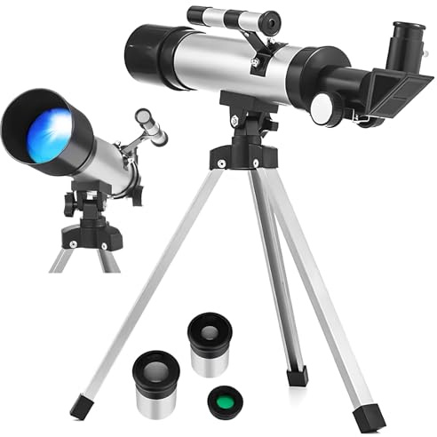 Balacoo Telescopio Astronómico Refractor para Adultos con Trípode Ajustable de Aleación de Aluminio y Diseño Portátil, Adecuado para Observación de Estrellas al Aire Libre